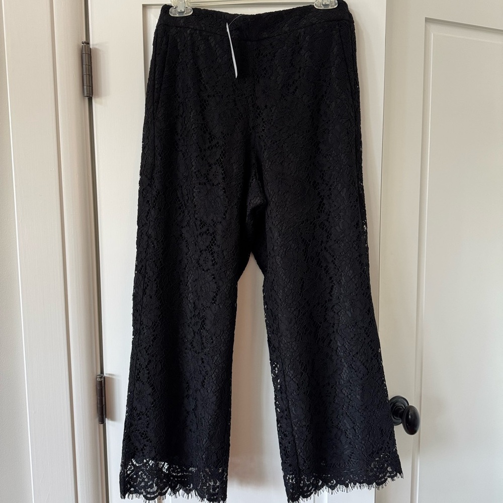 J. Crew Elegant Black Lace Straight Leg 8P
